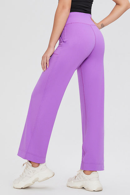 Drawstring High Waist Pants with Pockets