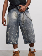 Men's Washed Relaxed Fit Denim Shorts