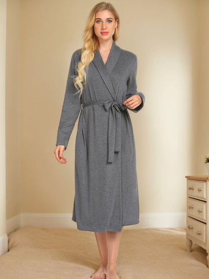 Tied Lounge Robe with Pockets