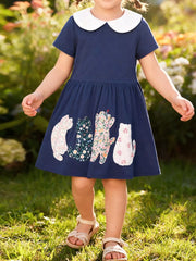 Children's Cat Peter Pan Collar Dress