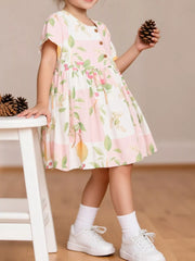 Children's Floral Print A-Line Dress