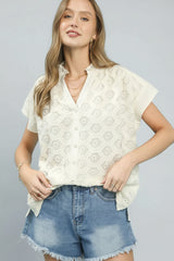Umgee Lace Button-Front Top