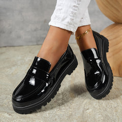 Round Toe Platform Loafers
