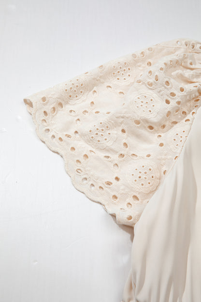 Plus Size Lace Embroidery Short Sleeve Maxi Dress