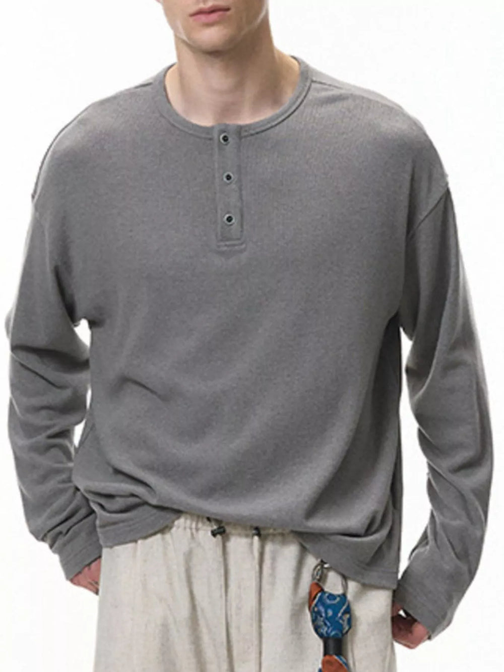 Men's Long Sleeve Henley T-Shirt