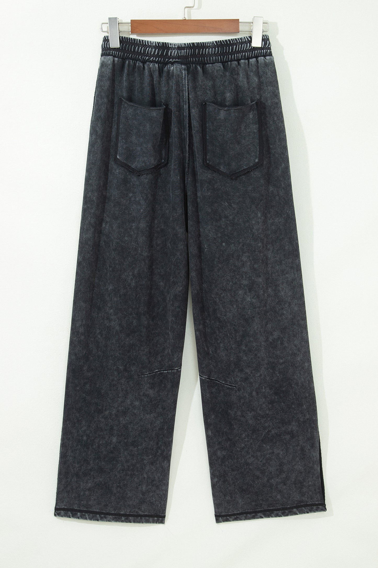 Mineral Wash Raw Seam Drawstring Barrel Pants