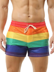 Men's Color Block Drawstring Swim Shorts