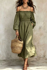 Spaghetti Strap Balloon Sleeve Dress