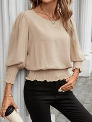 Puff Sleeve Smocked Blouse