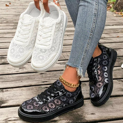 Round Toe Lace Sneakers