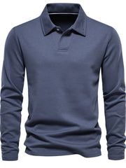 Men's Button Detail Long Sleeve Polo