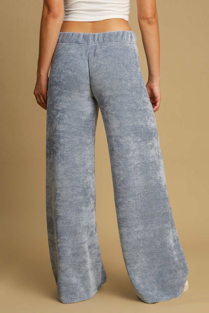 Umgee Elastic Waist Wide Leg Pants