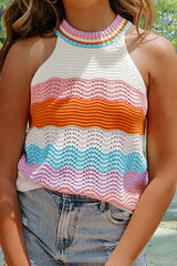 Sleeveless Color Block Knit Top