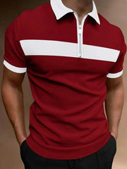 Men's Color Block Short Sleeve Polo