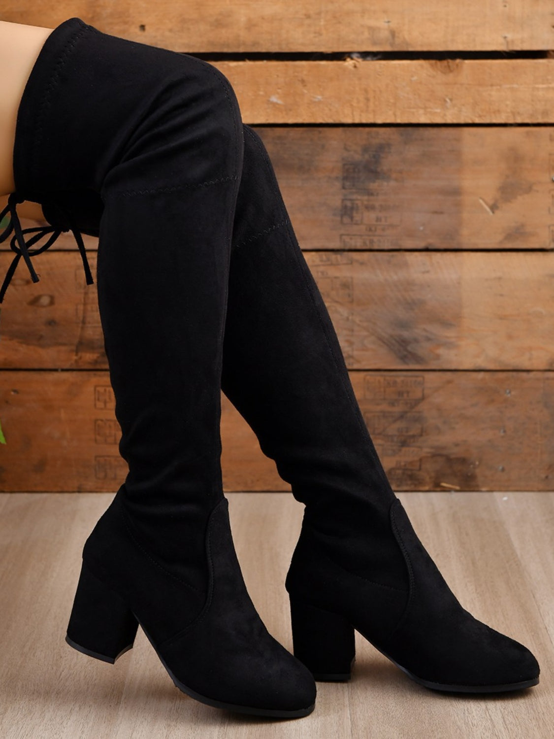 Women's Round Toe Block Heel Boots