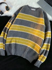 Men's Striped Knit Pullover Sweater