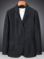 Men's Plus Size Classic Fit Textured Denim Blazer