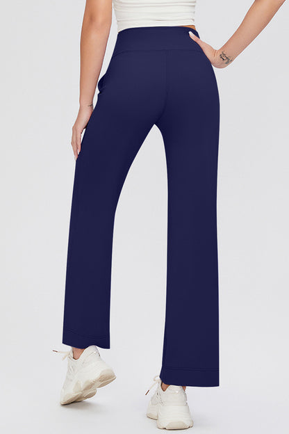 Drawstring High Waist Pants with Pockets