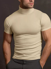 Men's Short Sleeve Turtleneck Shirt