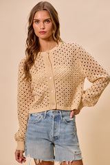 Open Knitted Cardigan Top