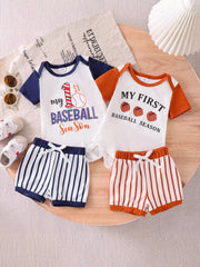 Children's My First Baseball Season Bodysuit and Shorts Set