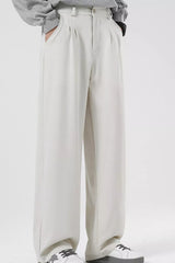 Men's Pleated Wide Leg Casual Pants