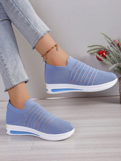 Women's Breathable Mesh Wedge Sneakers