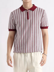 Men's Striped Short Sleeve Polo