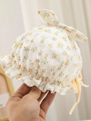 Children's Floral Print Bunny Ear Hat