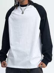 Men's Round Neck Raglan Long Sleeve Shirt