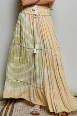 Tiered Smocked Waist Maxi Skirt