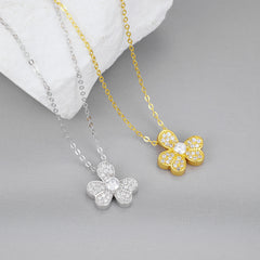 925 Sterling Silver Clover Pendant Necklace