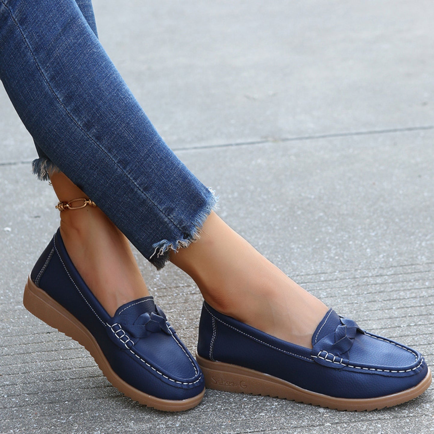 Women's Weave Wedge Heeled Loafers