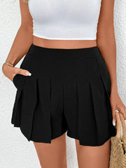 Pleated Pocketed Shorts