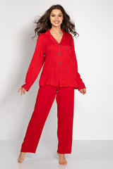 Long-Sleeved, Button-Down Shirt and Pants Pajamas