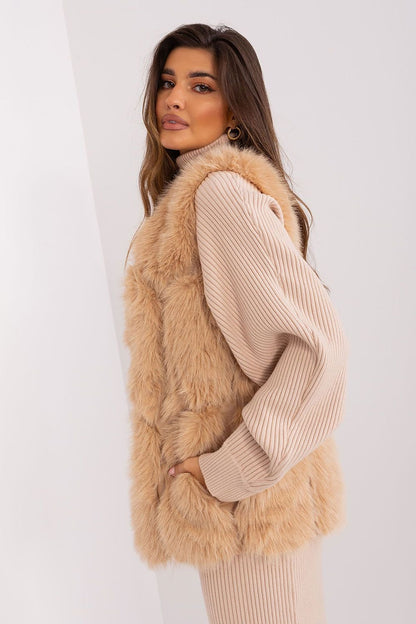 Hook Closure Plush Furry Vest