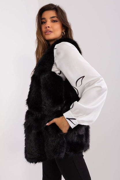 Hook Closure Plush Furry Vest