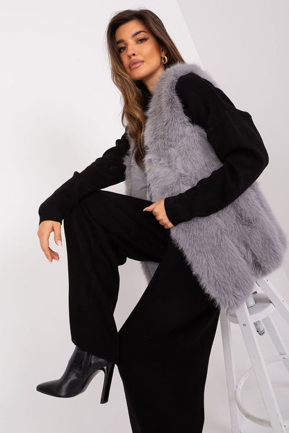 Hook Closure Plush Furry Vest