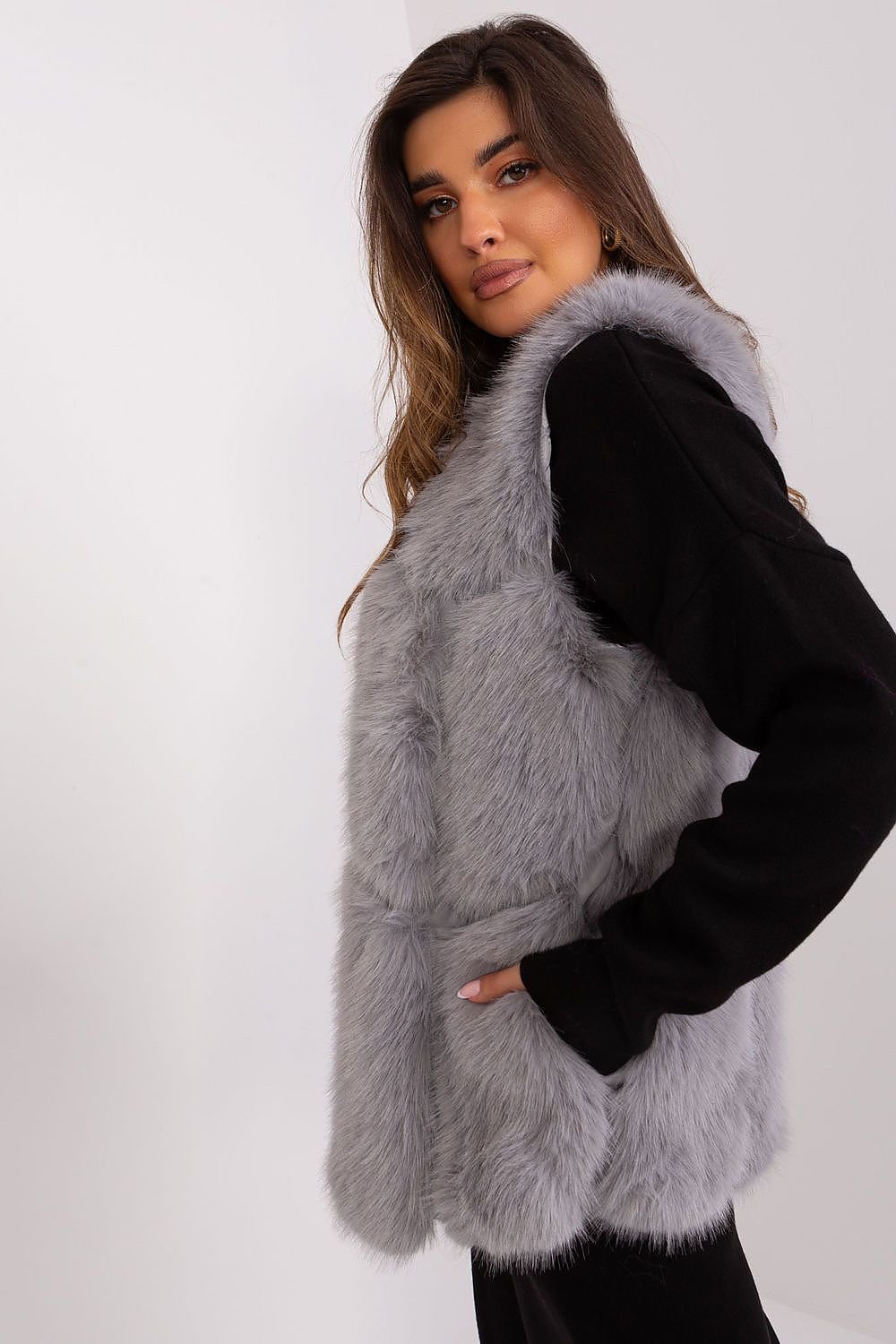 Hook Closure Plush Furry Vest