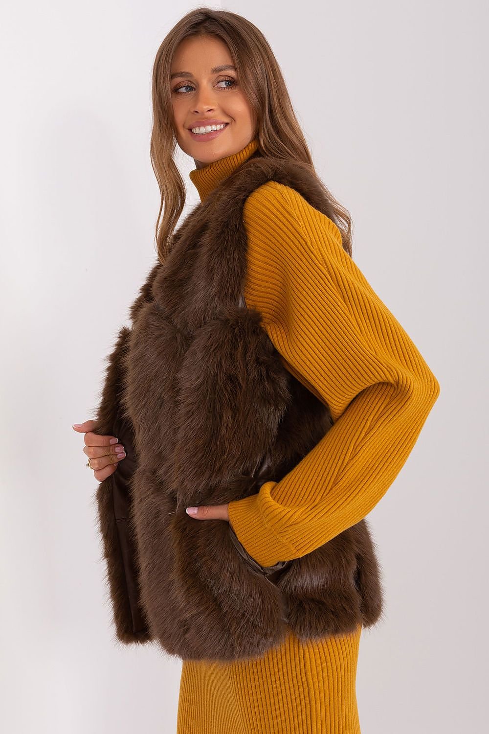 Hook Closure Plush Furry Vest