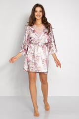 Satin Cuff Sleeves Bathrobe