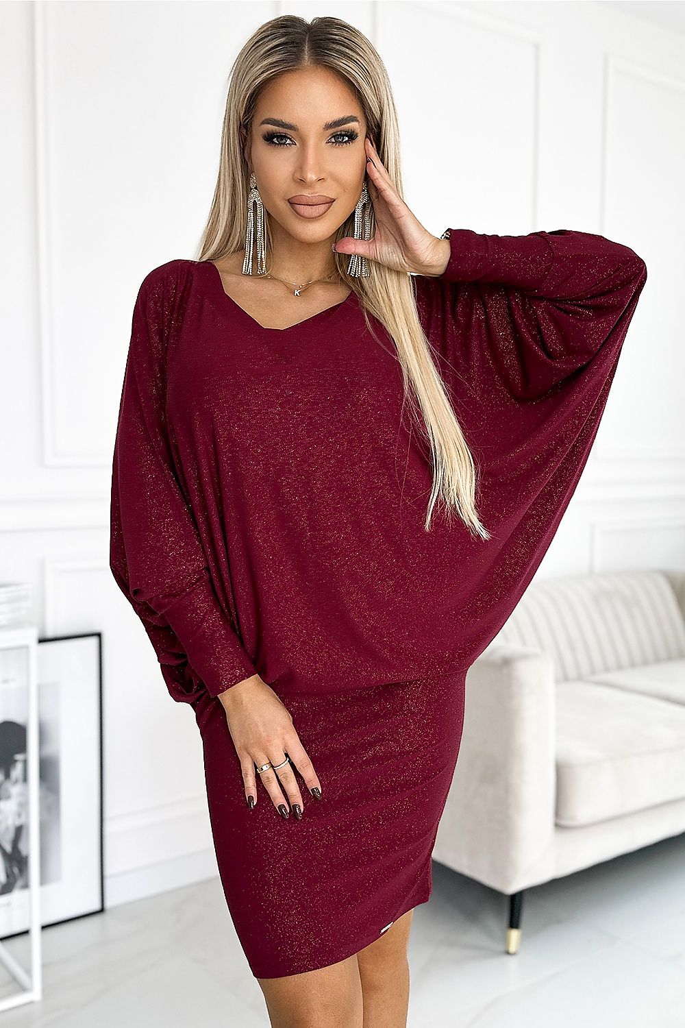 Bat Sleeve Sweater Dress