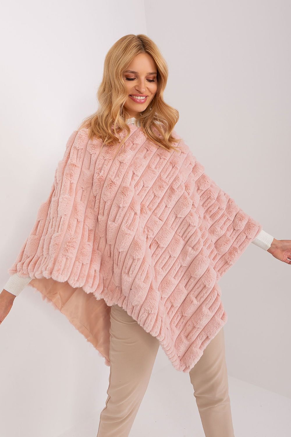 Textured Loose Fit Poncho