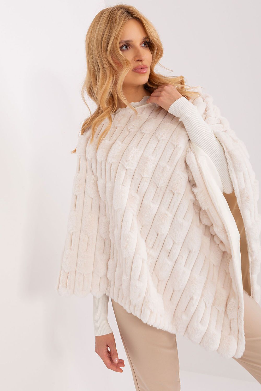 Textured Loose Fit Poncho