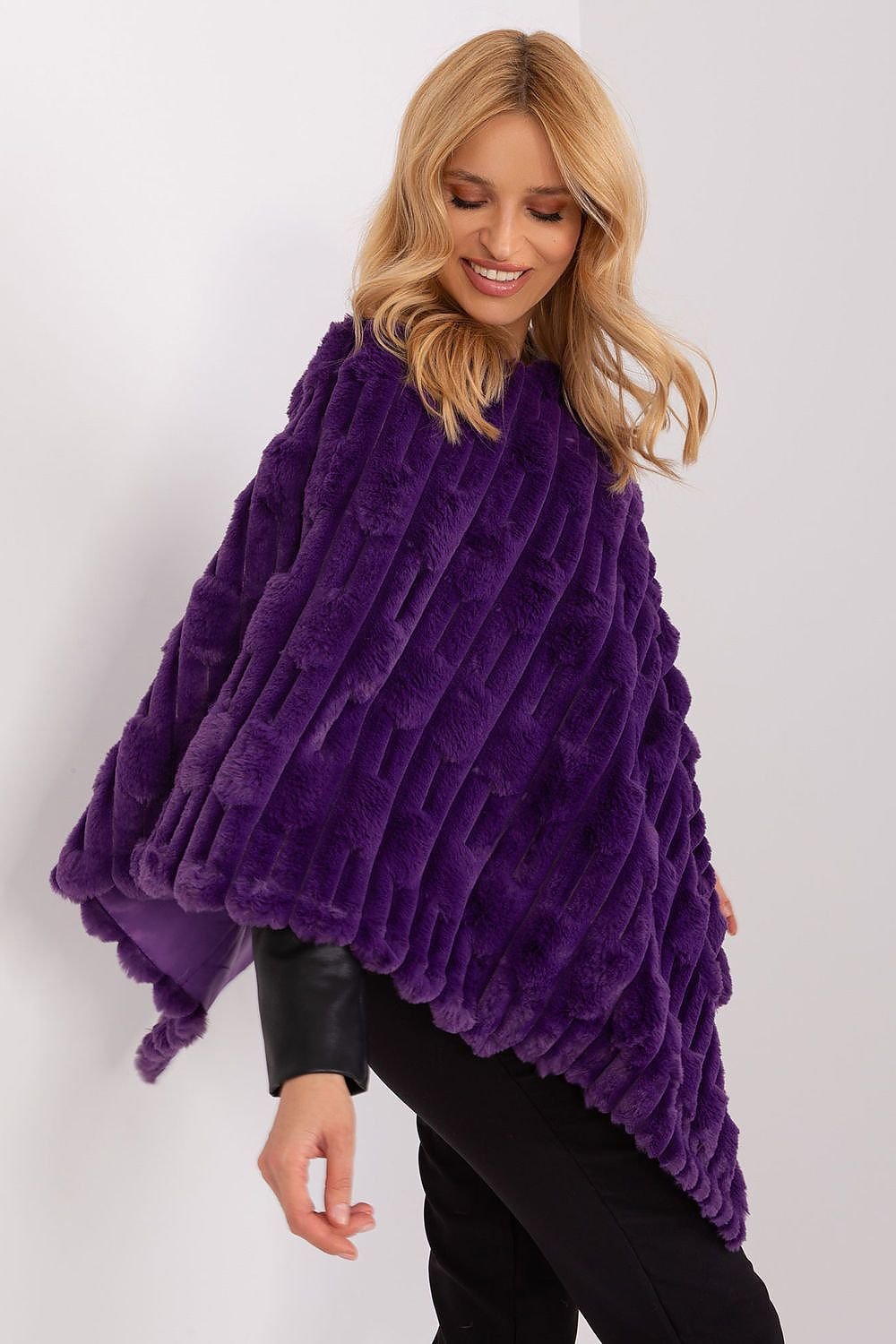 Textured Loose Fit Poncho