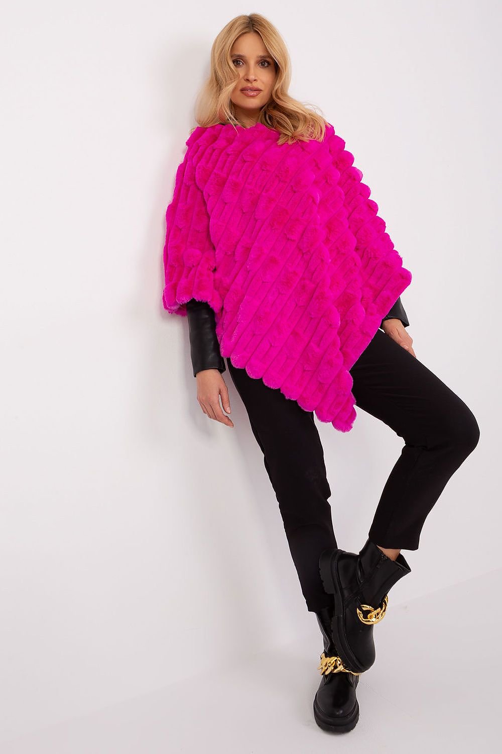 Textured Loose Fit Poncho