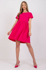 Flared Short Sleeve Mini Dress