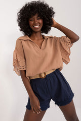 Lightweight Cotton Linen Blend Shorts with Tassel Detail