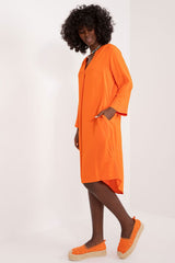 Oversized Viscose Daydress with V-Neck and Pockets