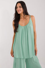 Casual Viscose Blouse with Round Neckline